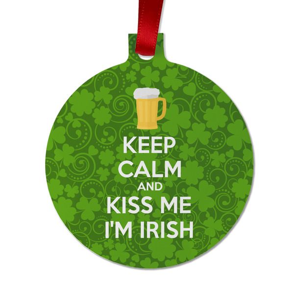 Custom Kiss Me I'm Irish Metal Ball Ornament - Double Sided