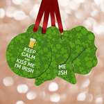 Kiss Me I'm Irish Metal Ornaments - Double Sided