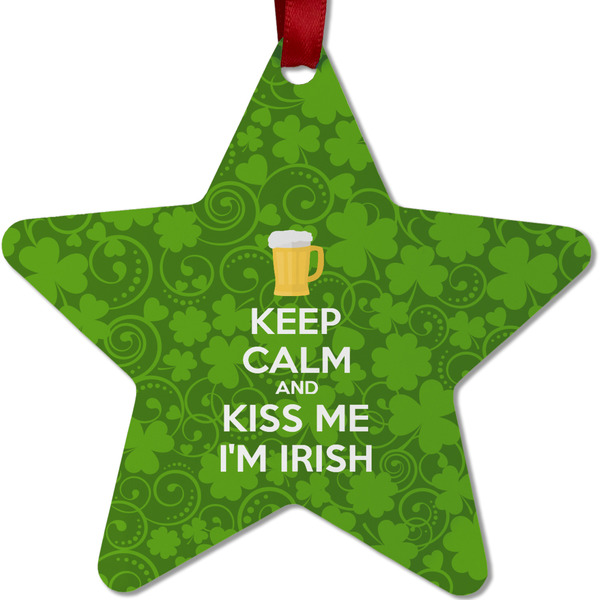 Custom Kiss Me I'm Irish Metal Star Ornament - Double Sided