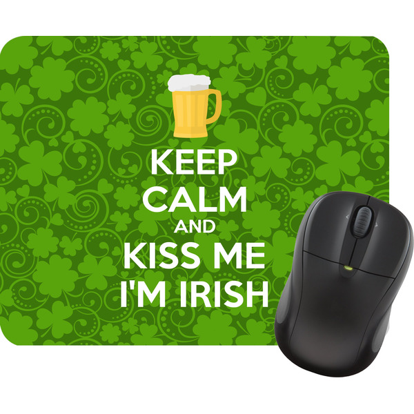 Custom Kiss Me I'm Irish Rectangular Mouse Pad (Personalized)