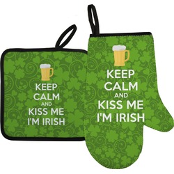 Kiss Me I'm Irish Right Oven Mitt & Pot Holder Set