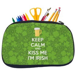 Kiss Me I'm Irish Neoprene Pencil Case - Medium