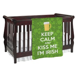 Kiss Me I'm Irish Baby Blanket (Single Sided) (Personalized)