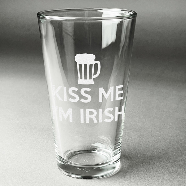 Custom Kiss Me I'm Irish Pint Glass - Engraved (Single)