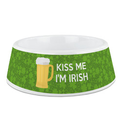 Kiss Me I'm Irish Plastic Dog Bowl - Medium