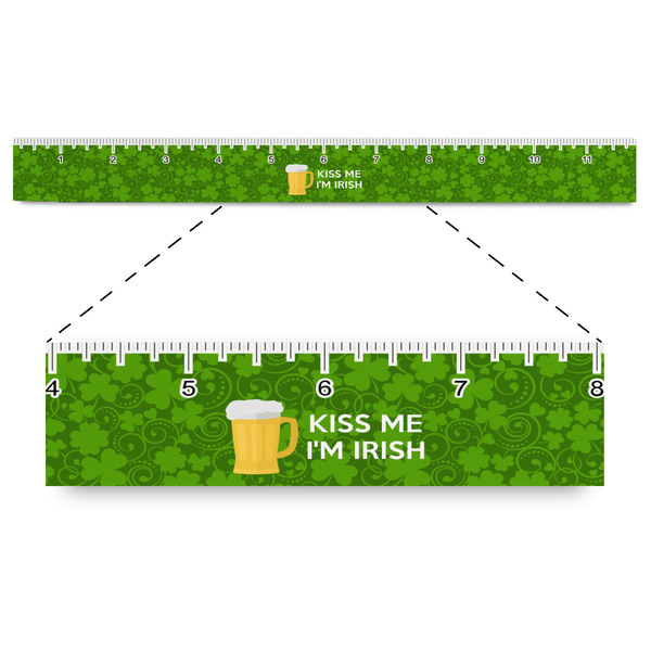 Custom Kiss Me I'm Irish Plastic Ruler - 12"