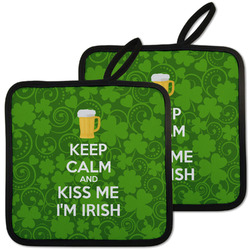 Kiss Me I'm Irish Pot Holders - Set of 2