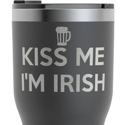 Kiss Me I'm Irish RTIC Tumbler - Black - Engraved Front & Back (Personalized)