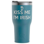 Kiss Me I'm Irish RTIC Tumbler - Dark Teal - Laser Engraved - Single-Sided