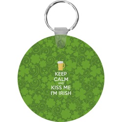 Kiss Me I'm Irish Round Plastic Keychain