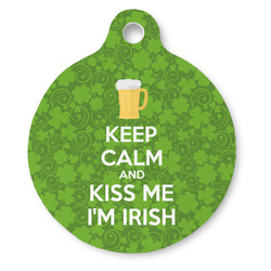 Kiss Me I'm Irish Round Pet ID Tag