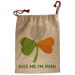 Kiss Me I'm Irish Santa Sack - Front