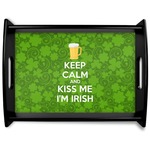 Kiss Me I'm Irish Black Wooden Tray - Large (Personalized)