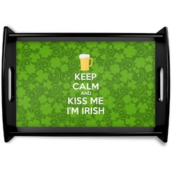 Kiss Me I'm Irish Black Wooden Tray - Small (Personalized)