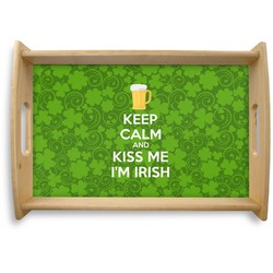 Kiss Me I'm Irish Natural Wooden Tray - Small (Personalized)