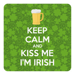 Kiss Me I'm Irish Square Decal - Large (Personalized)