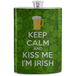 Kiss Me I'm Irish Stainless Steel Flask (Personalized)