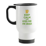 Kiss Me I'm Irish Stainless Steel Travel Mug with Handle