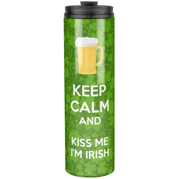 Custom Kiss Me I'm Irish Stainless Steel Skinny Tumbler - 20 oz