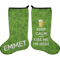 Kiss Me I'm Irish Holiday Stocking - Double-Sided - Neoprene