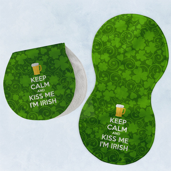 Custom Kiss Me I'm Irish Burp Pads - Velour - Set of 2