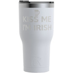 Kiss Me I'm Irish RTIC Tumbler - White - Engraved Front (Personalized)