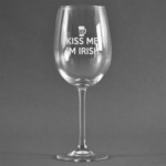 Kiss Me I'm Irish Wine Glass - Engraved