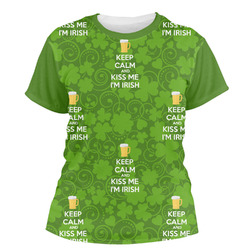 Kiss Me I'm Irish Women's Crew T-Shirt - Medium (Personalized)