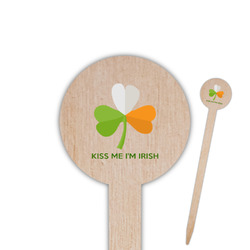 Kiss Me I'm Irish 6" Round Wooden Food Picks - Double Sided