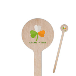 Kiss Me I'm Irish 7.5" Round Wooden Stir Sticks - Single Sided
