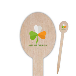 Kiss Me I'm Irish Oval Wooden Food Picks - Single Sided