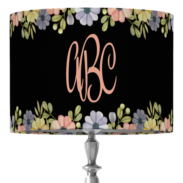 Custom Boho Floral 16" Drum Lamp Shade - Fabric (Personalized)