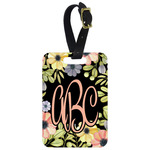 Boho Floral Metal Luggage Tag w/ Monogram