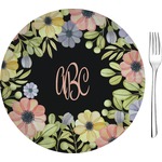 Boho Floral Glass Appetizer / Dessert Plate 8" (Personalized)