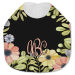 Boho Floral Jersey Knit Baby Bib w/ Monogram