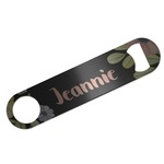 Boho Floral Bar Bottle Opener - Silver w/ Monogram