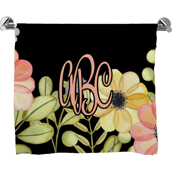 Custom Boho Floral Bath Towel (Personalized)