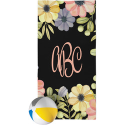 Boho Floral Beach Towel (Personalized)
