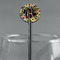 Boho Floral Black Plastic 5.5" Stir Stick - Round - Main