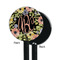 Boho Floral Black Plastic 5.5" Stir Stick - Single Sided - Round - Front & Back