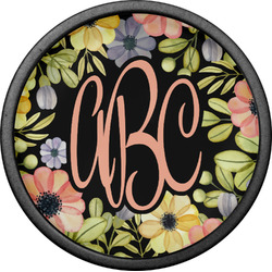 Boho Floral Cabinet Knob (Black) (Personalized)