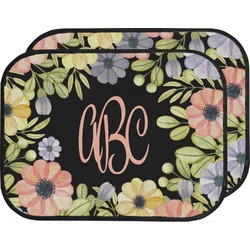 Boho Floral Car Floor Mats (Back Seat) (Personalized)