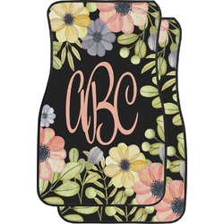 Boho Floral Car Floor Mats (Front Seat) (Personalized)