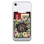 Boho Floral 2-in-1 Cell Phone Credit Card Holder & Screen Cleaner (Personalized)