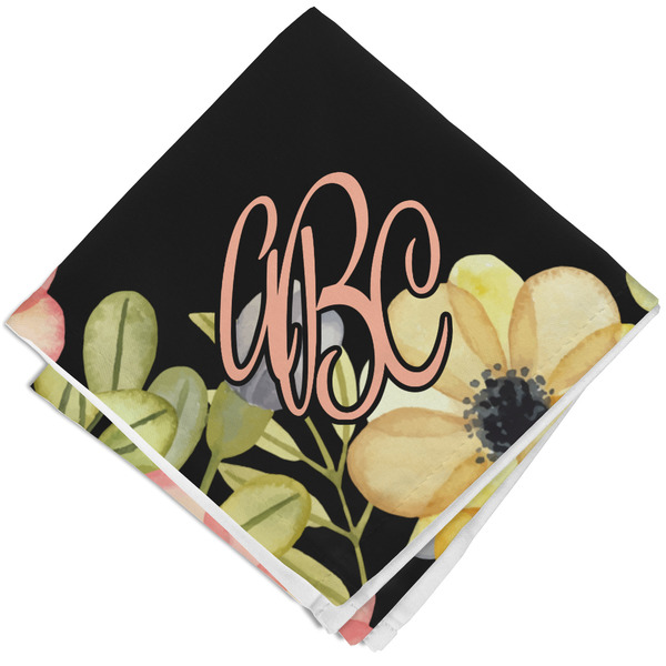 Custom Boho Floral Cloth Napkin w/ Monogram