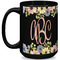 Boho Floral Coffee Mug - 15 oz - Black Full