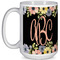 Boho Floral Coffee Mug - 15 oz - White Full