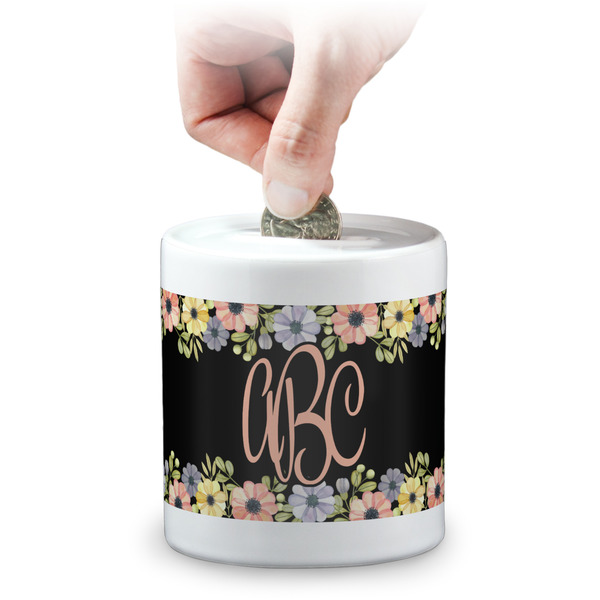 Custom Boho Floral Coin Bank (Personalized)