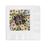 Boho Floral Coined Cocktail Napkins (Personalized)