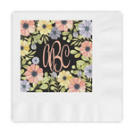 Boho Floral Embossed Decorative Napkins (Personalized)